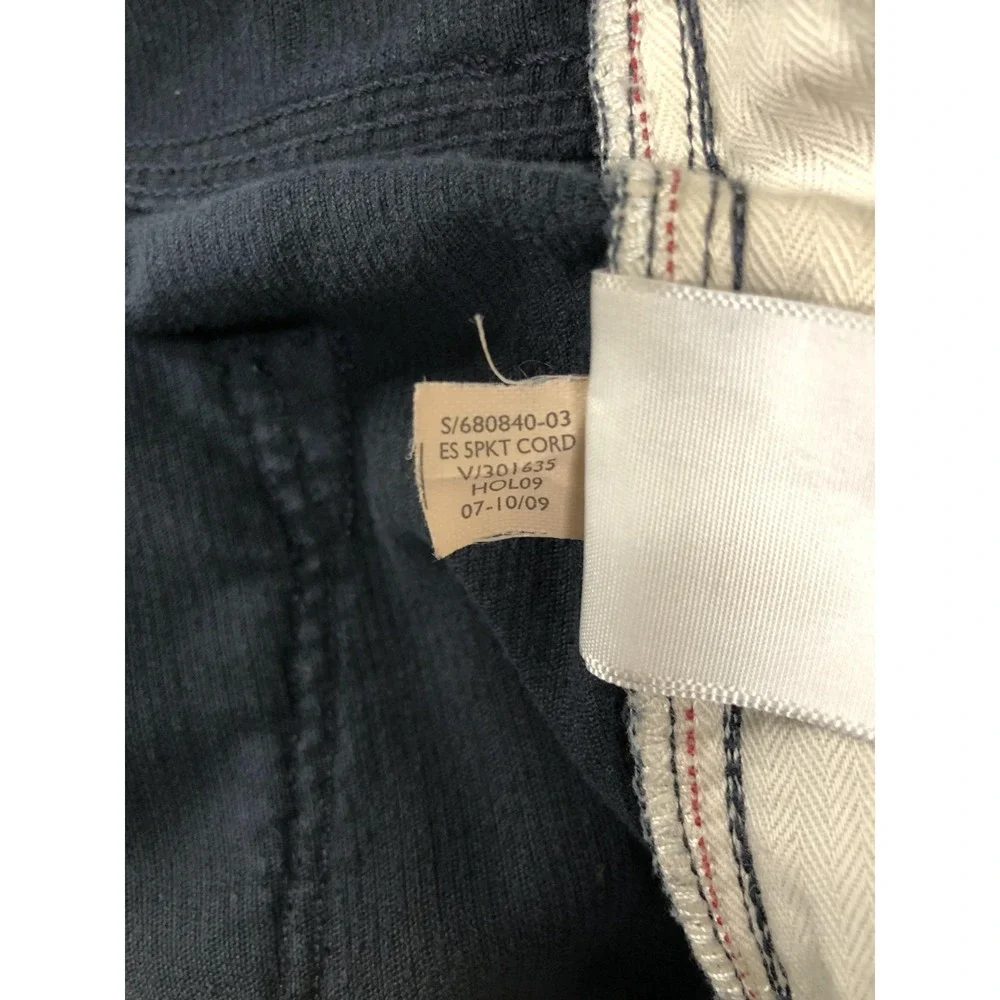 Banana Republic Corduroy Pants Mens 34x30 (Tag 33x30) Navy Blue Straight *Flaw